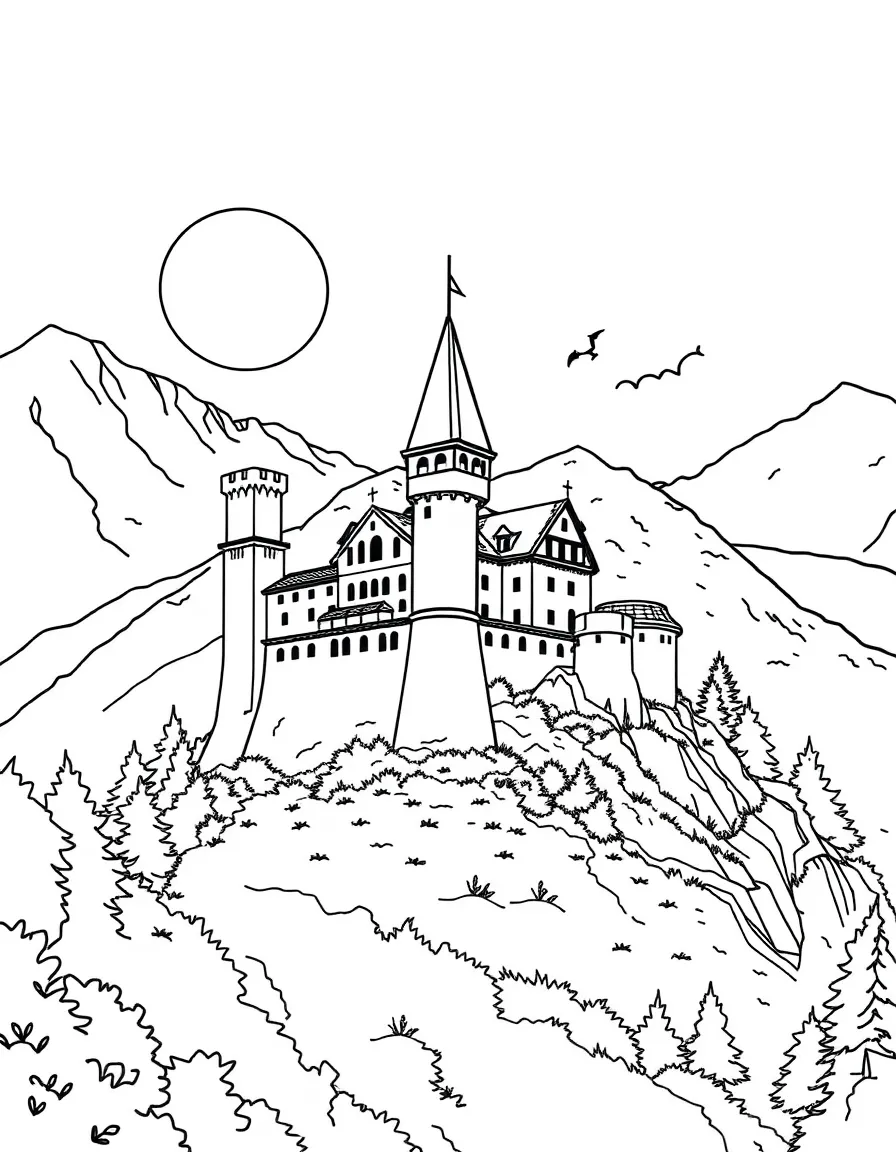 (Italy) A castle in the mountains of northern Italy