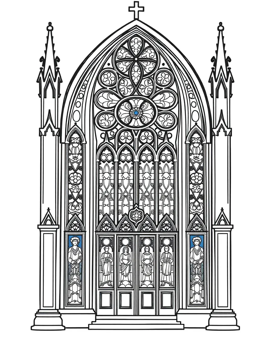 (Italy) A cathedral window with stained glass