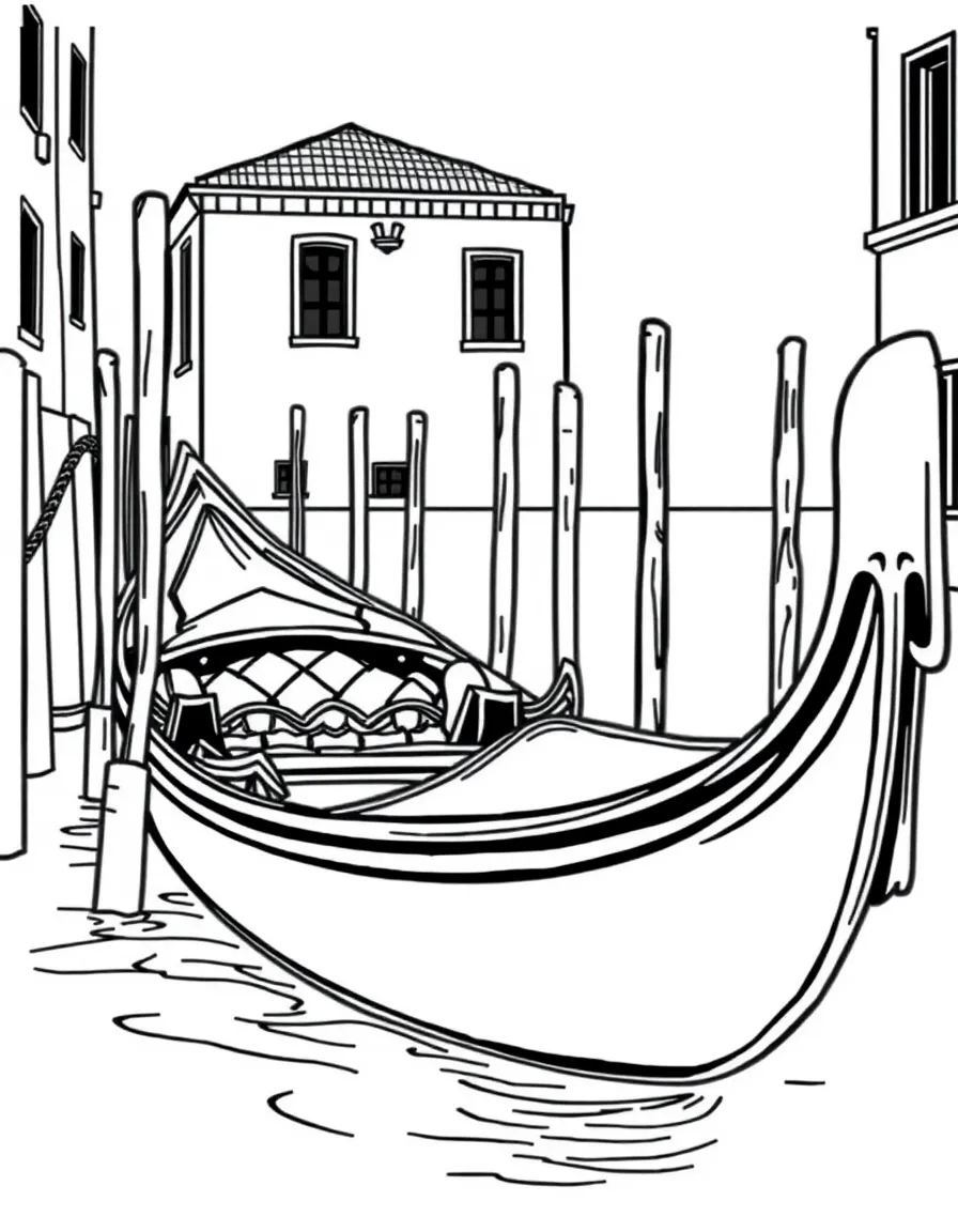 (Italy) A traditional gondola boat with decorations