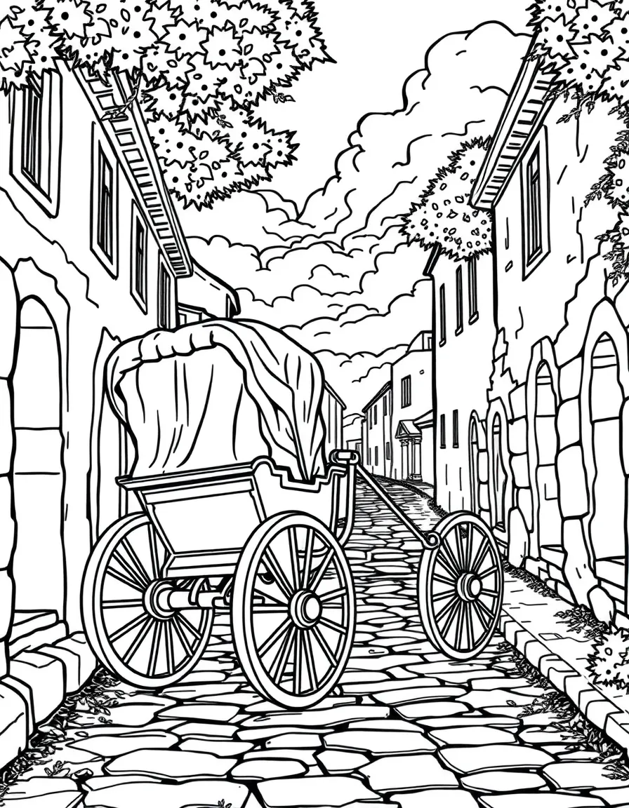 (Italy) A Roman chariot on an old road