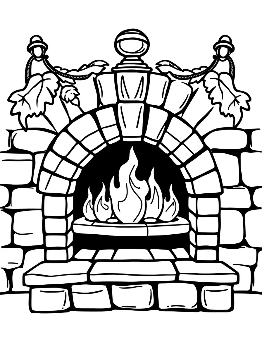 (Italy) A pizza oven with flames