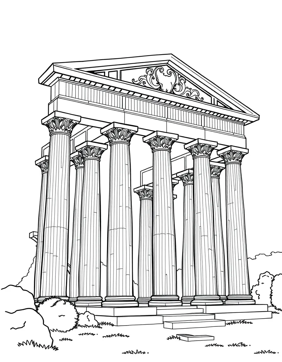 (Italy) A Roman temple with tall pillars