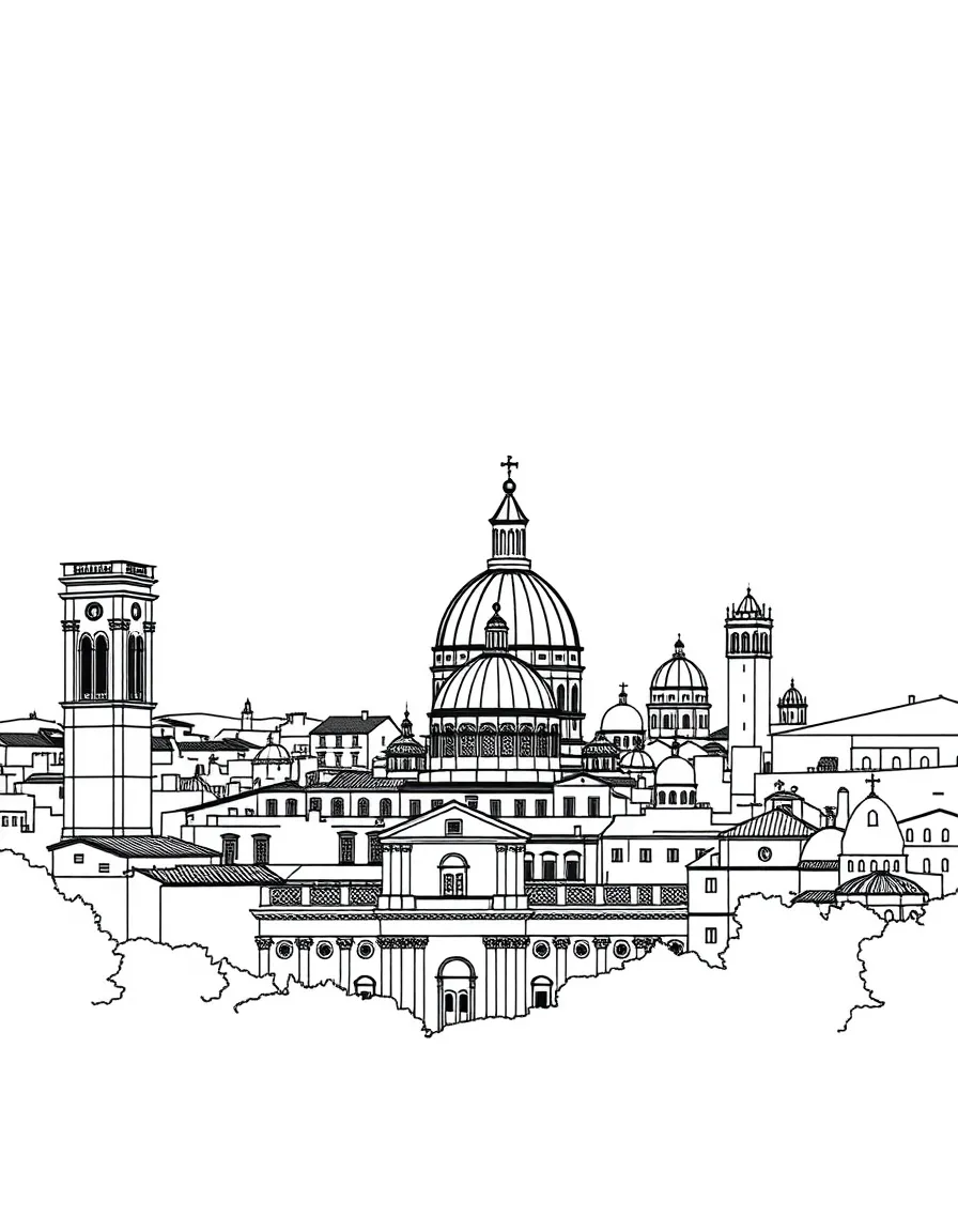 (Italy) The skyline of Rome with domes and towers