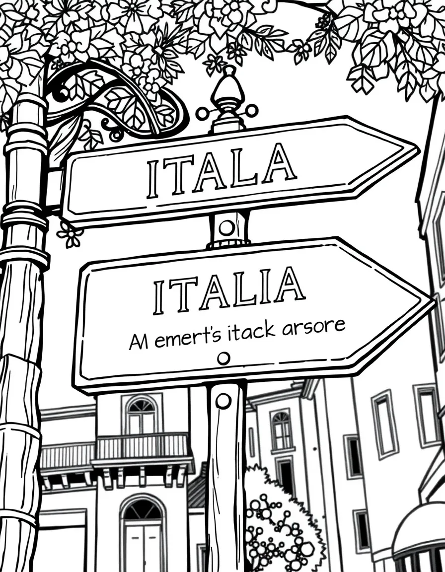 (Italy) A street sign pointing to famous Italian cities