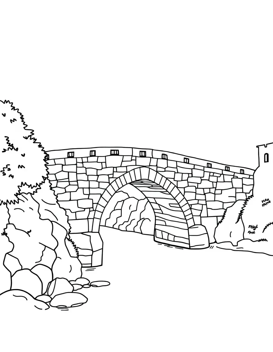 (Italy) A bridge made of stone arches