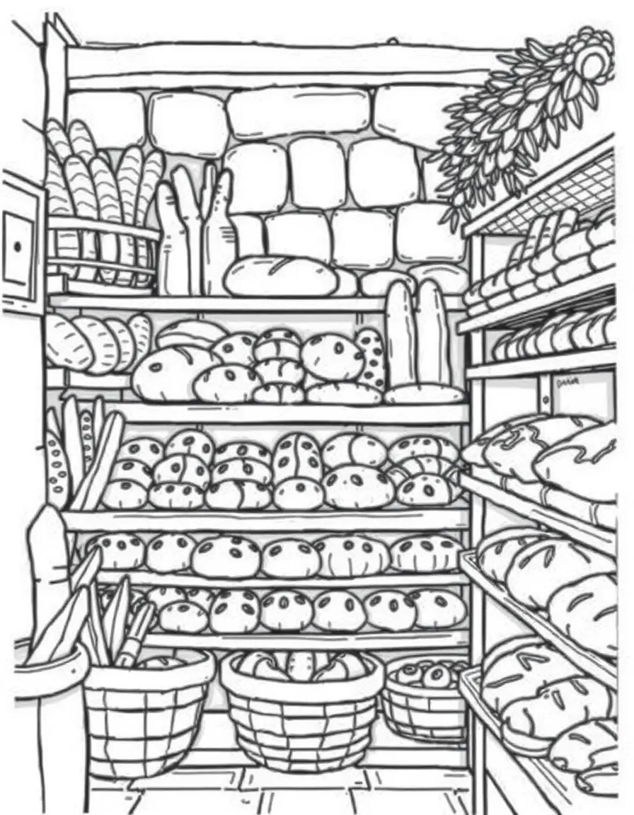 (Italy) A bakery shelf full of Italian breads