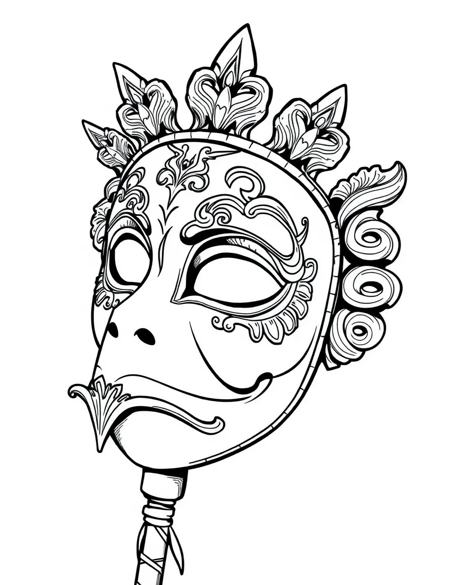 (Italy) A painting of a Venice carnival mask