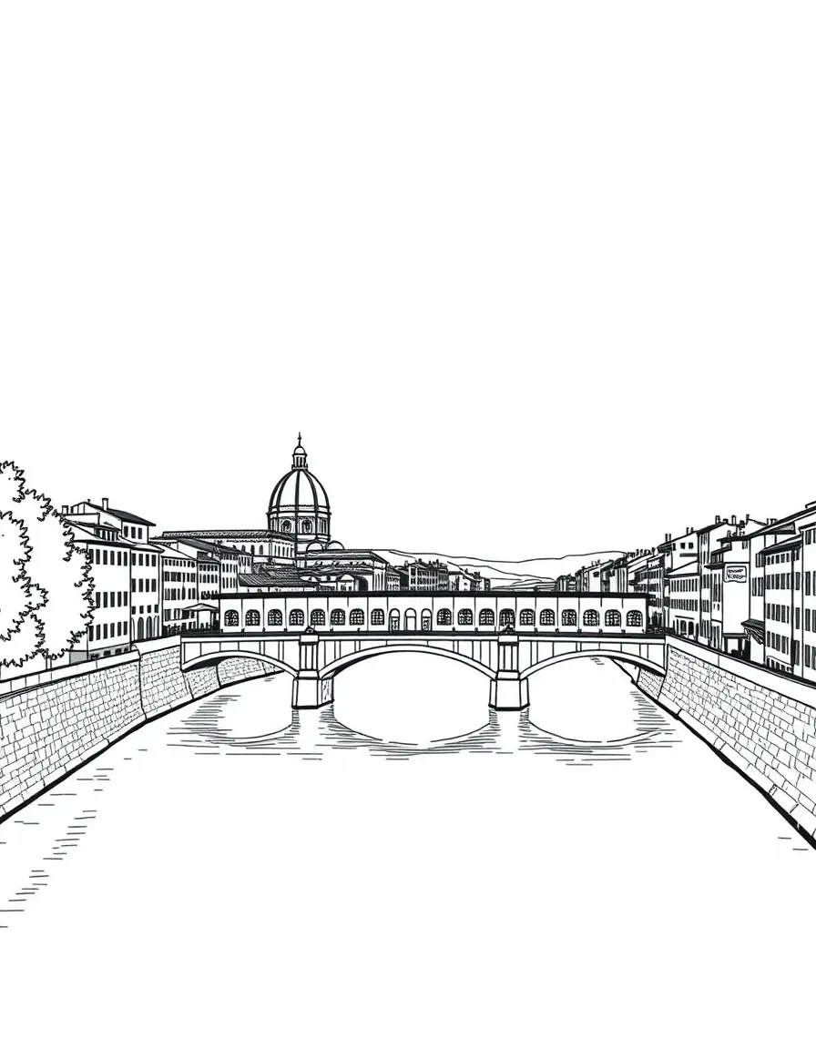 (Italy) A view from a bridge in Florence