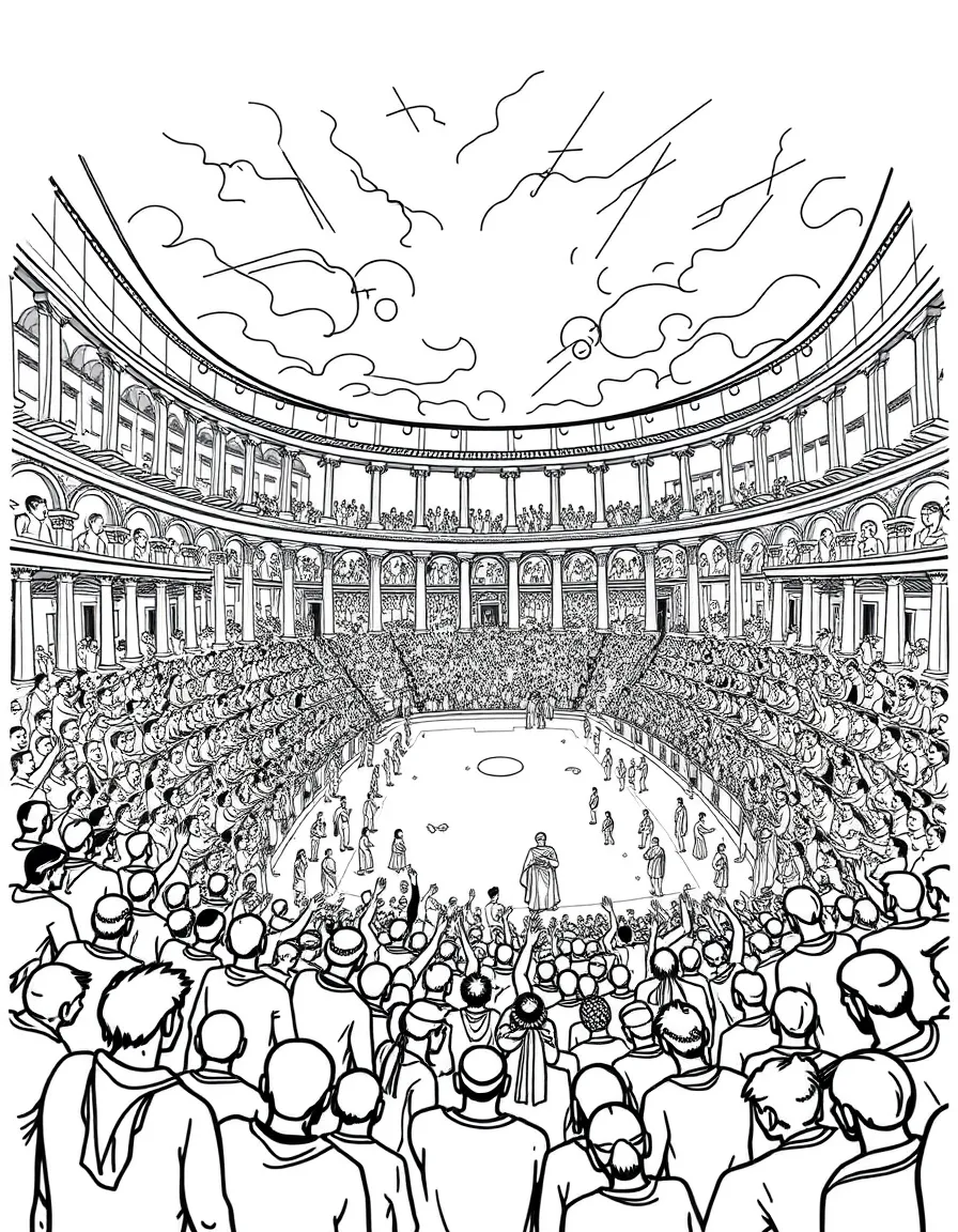 (Italy) A Roman arena filled with cheering crowds