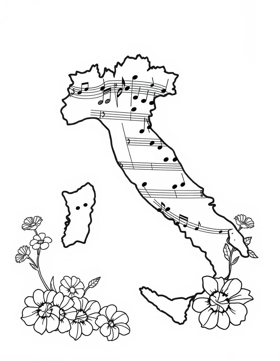(Italy) An Italian music note sheet