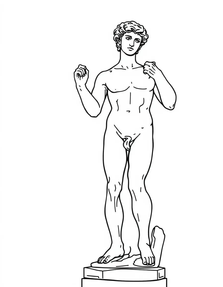(Italy) A statue of David by Michelangelo (simplified)