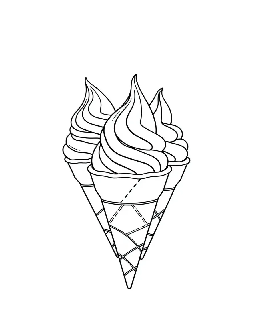 (Italy) A set of gelato cones in different flavors