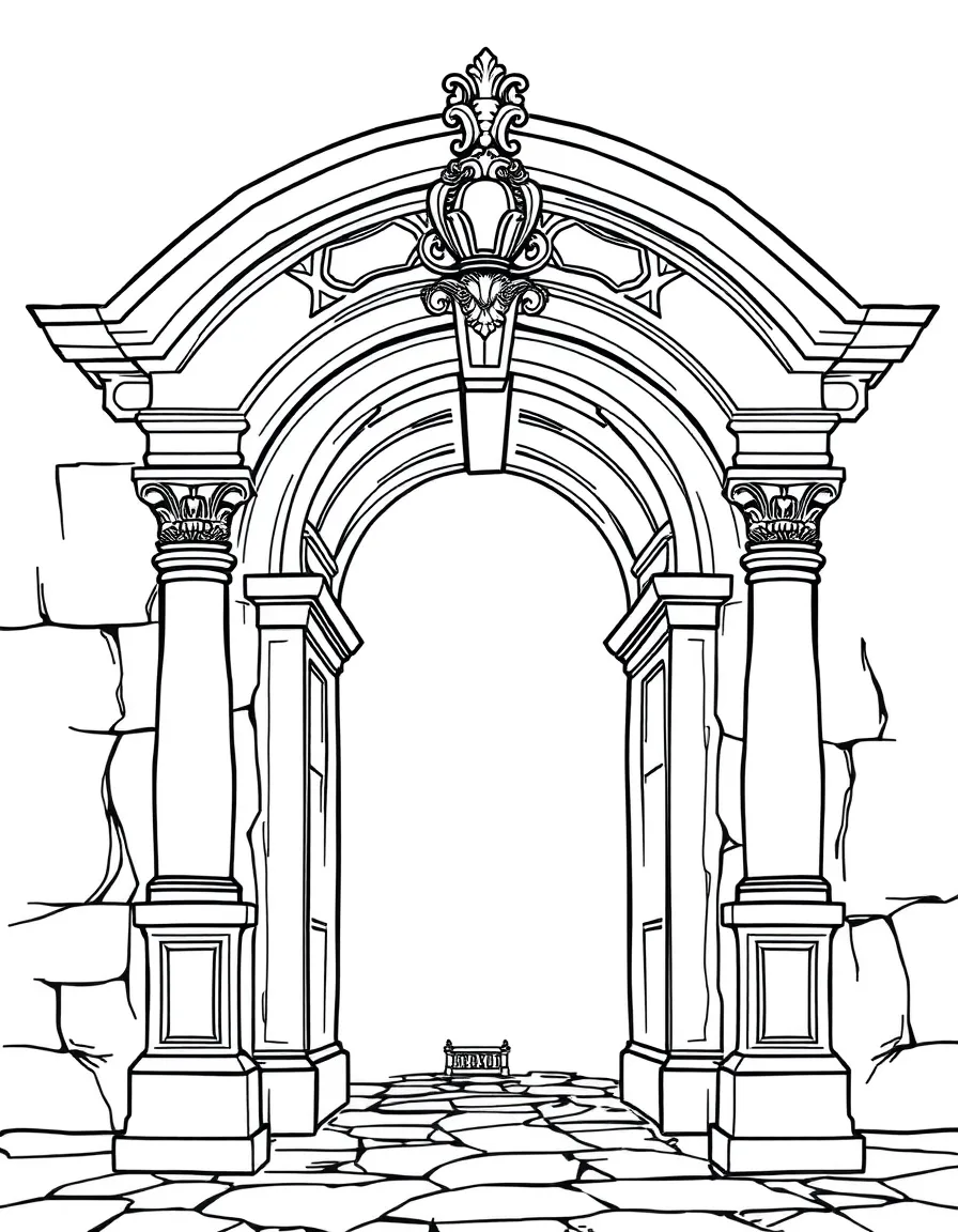 (Italy) A Roman archway with carved details