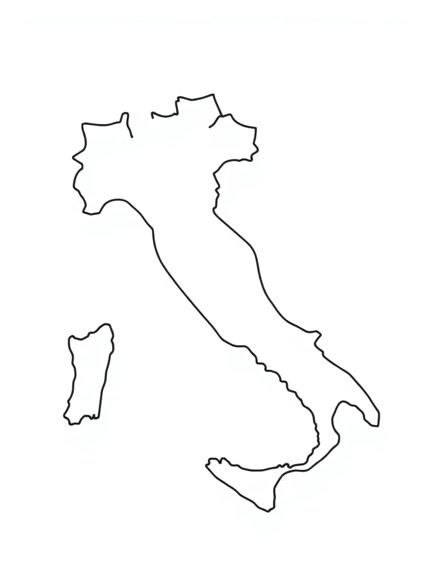 (Italy) A simple outline of the Italian map