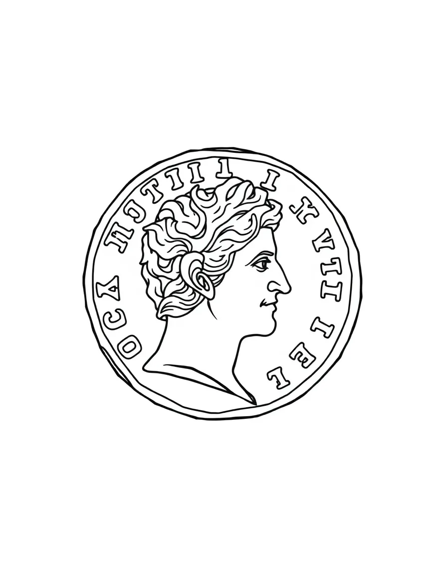 (Italy) A Roman coin with a face on it