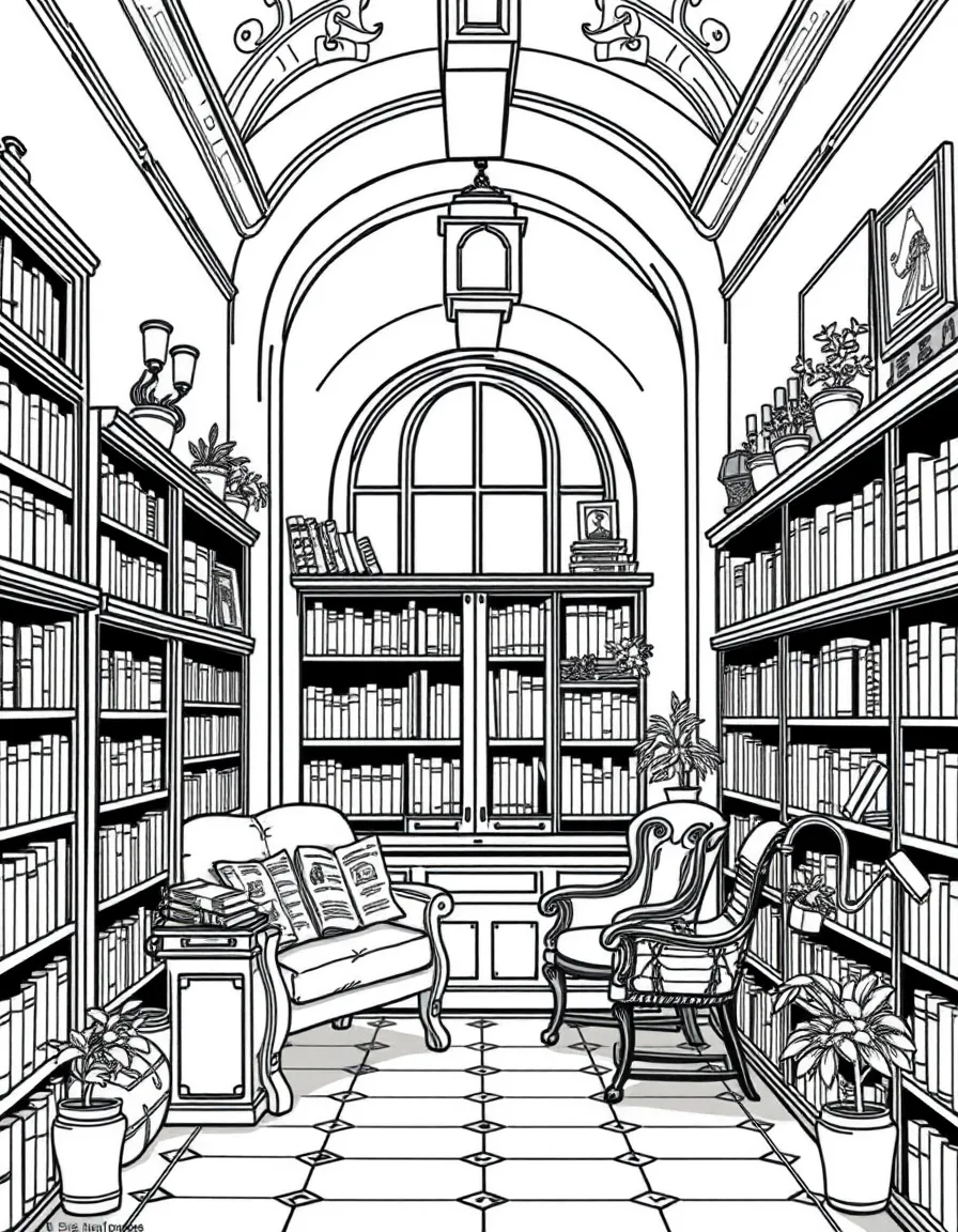 (Italy) A cozy reading nook in an old Italian library