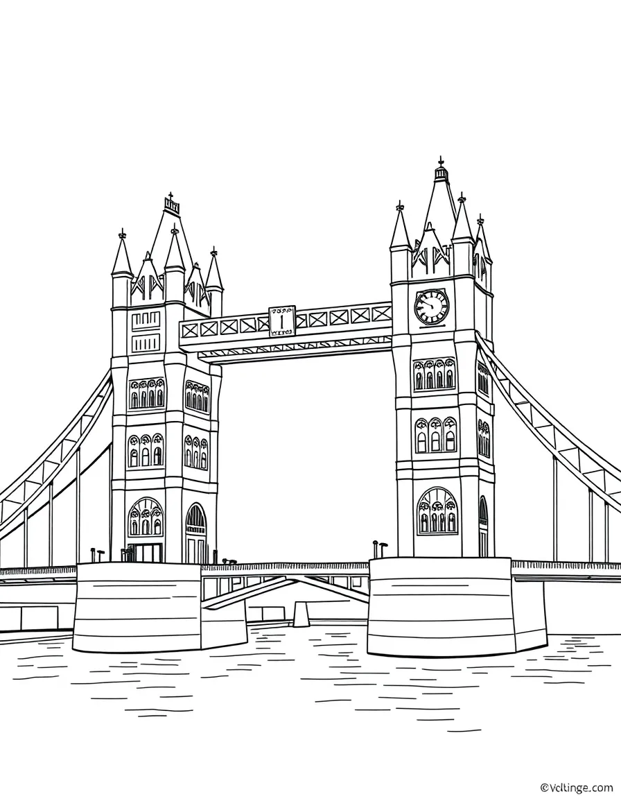 (UK, United Kingdom) Tower Bridge with twin towers and opening drawbridge mechanism