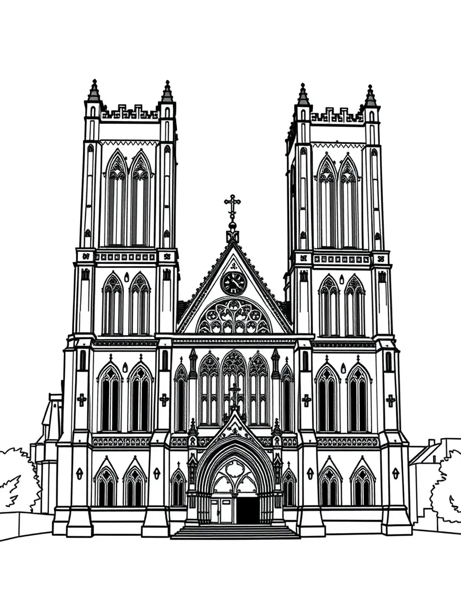 (UK, United Kingdom) York Minster cathedral with twin western towers