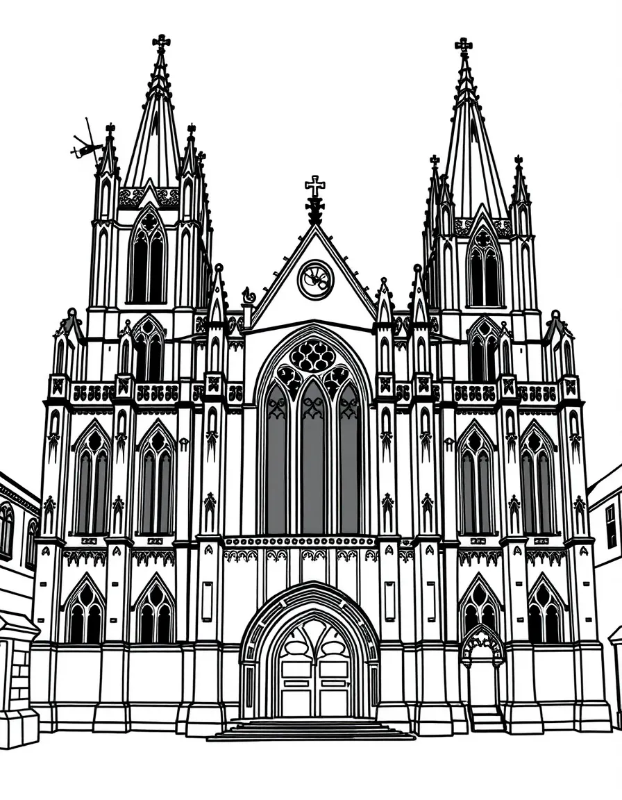 (UK, United Kingdom) Bath Abbey with ornate facade and flying buttresses