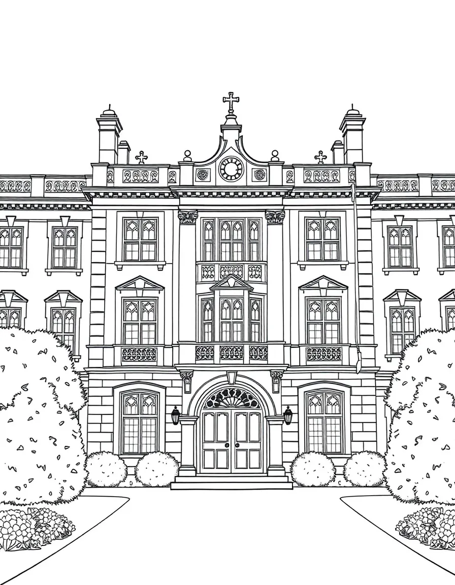 (UK, United Kingdom) Kensington Palace with elegant Georgian windows