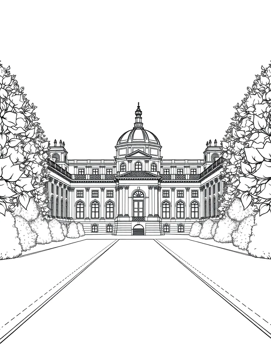 (UK, United Kingdom) Blenheim Palace with grand baroque architecture