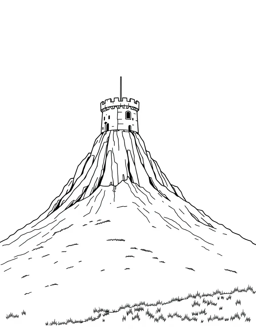 (UK, United Kingdom) Glastonbury Tor hill with tower on summit