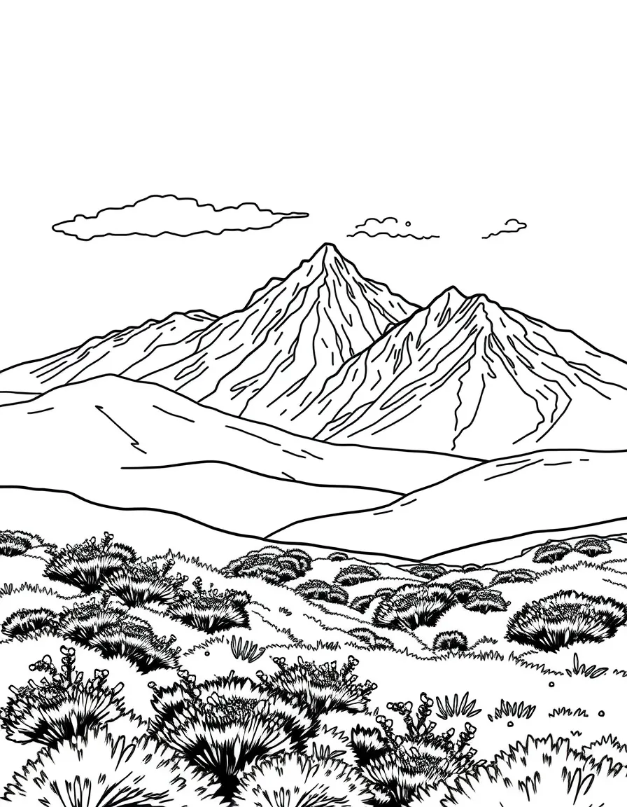 (UK, United Kingdom) Scottish Highlands with heather and mountains