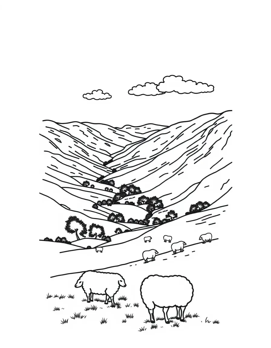 (UK, United Kingdom) Yorkshire Dales with green valleys and sheep