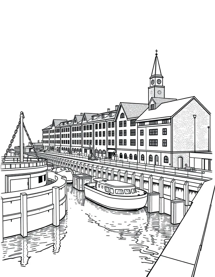 (UK, United Kingdom) Albert Dock in Liverpool with historic warehouses