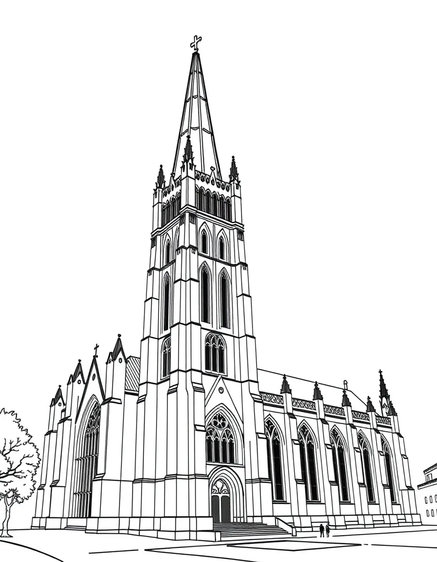 (UK, United Kingdom) Liverpool Cathedral with massive bell tower