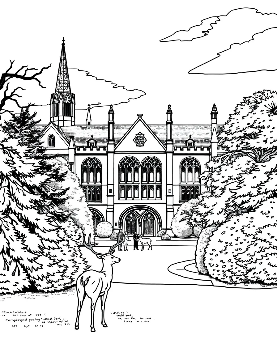 (UK, United Kingdom) Magdalen College Oxford with deer park