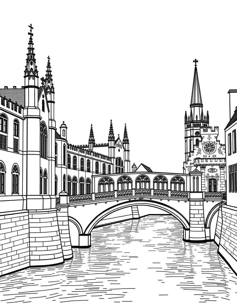(UK, United Kingdom) Queens' College Cambridge with Mathematical Bridge
