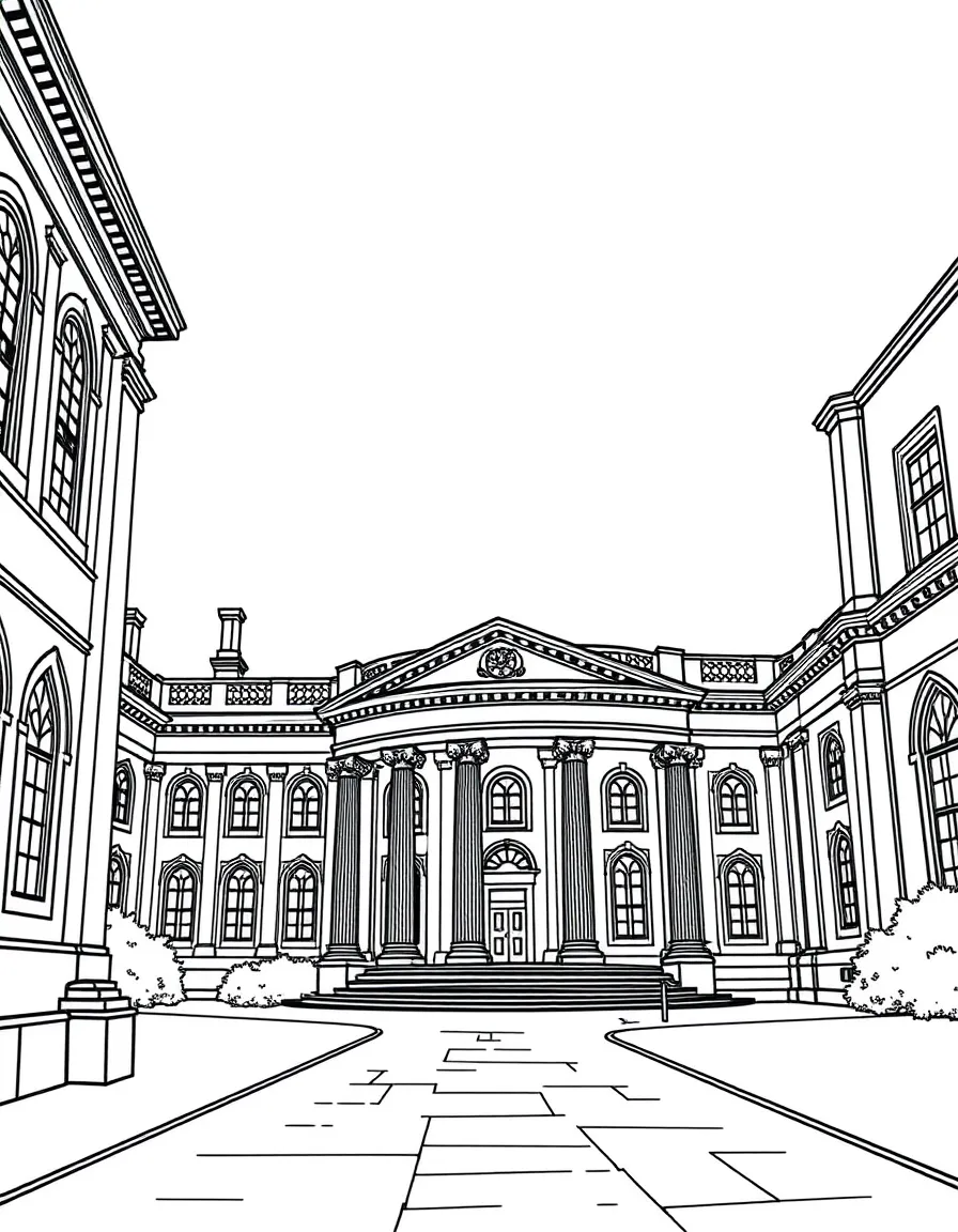 (UK, United Kingdom) Senate House Cambridge with classical columns