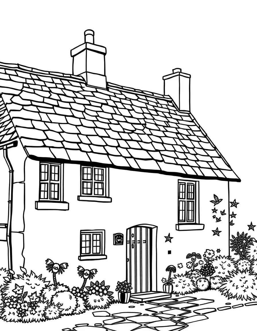 (UK, United Kingdom) Welsh longhouse with slate roof