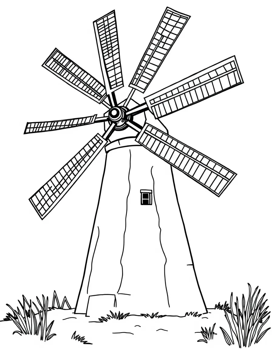 (UK, United Kingdom) Windmill with rotating sails