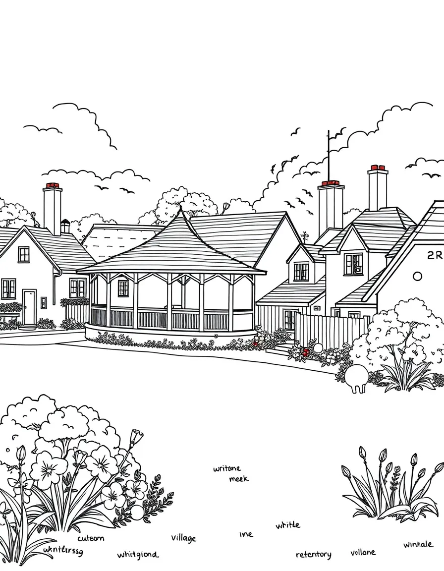 (UK, United Kingdom) Village green with cricket pavilion