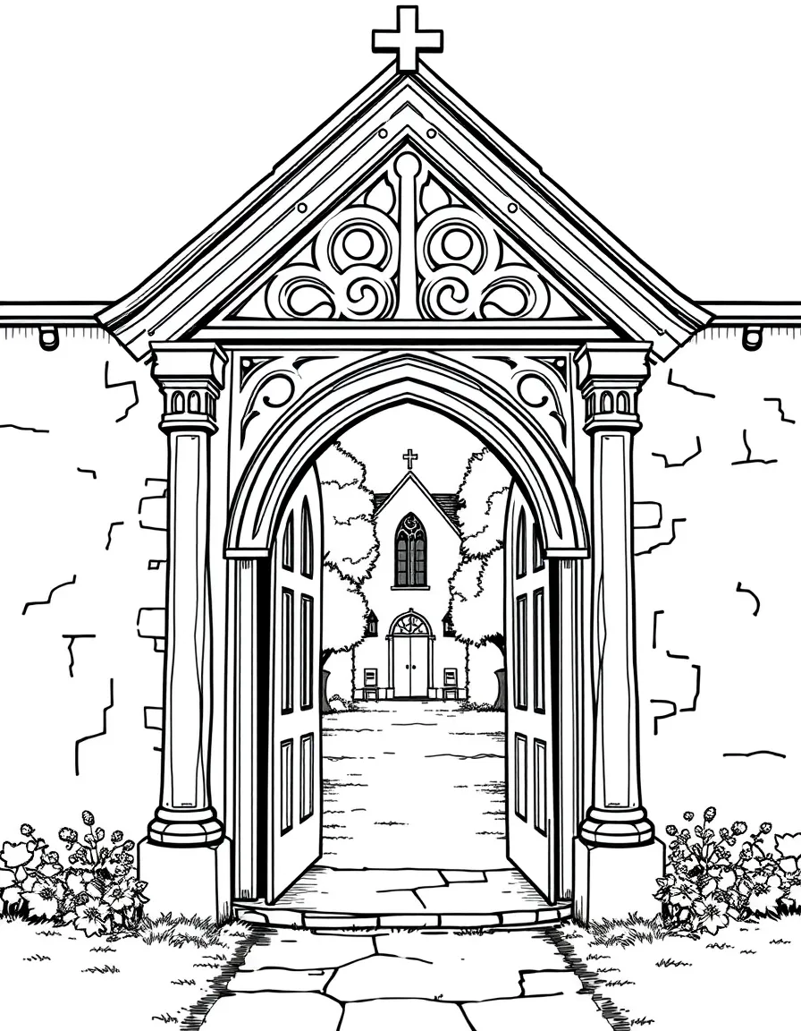 (UK, United Kingdom) Lych gate entrance to churchyard