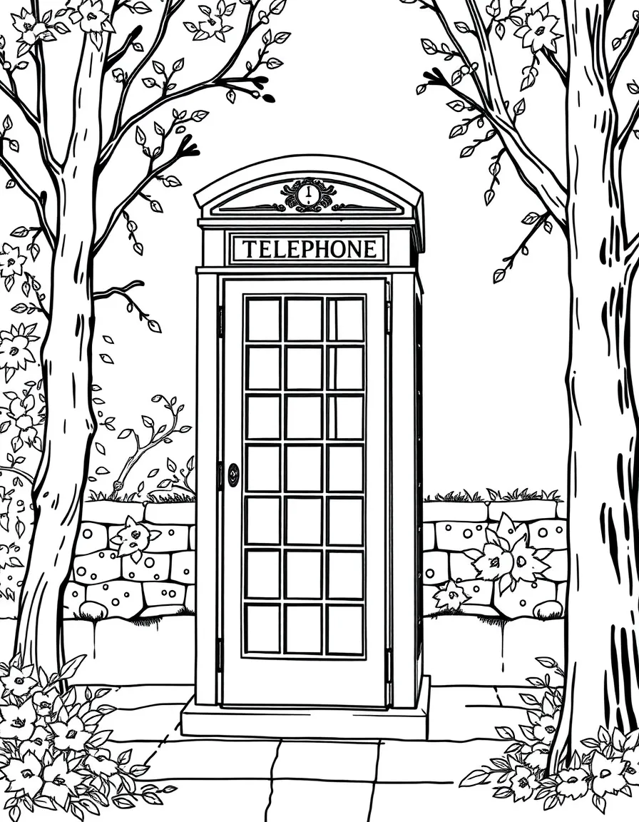 (UK, United Kingdom) Telephone box painted bright red