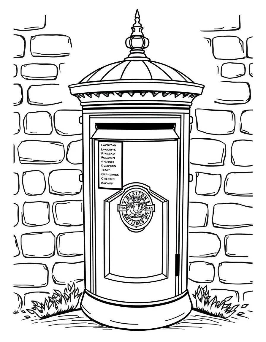 (UK, United Kingdom) Postbox set into stone wall