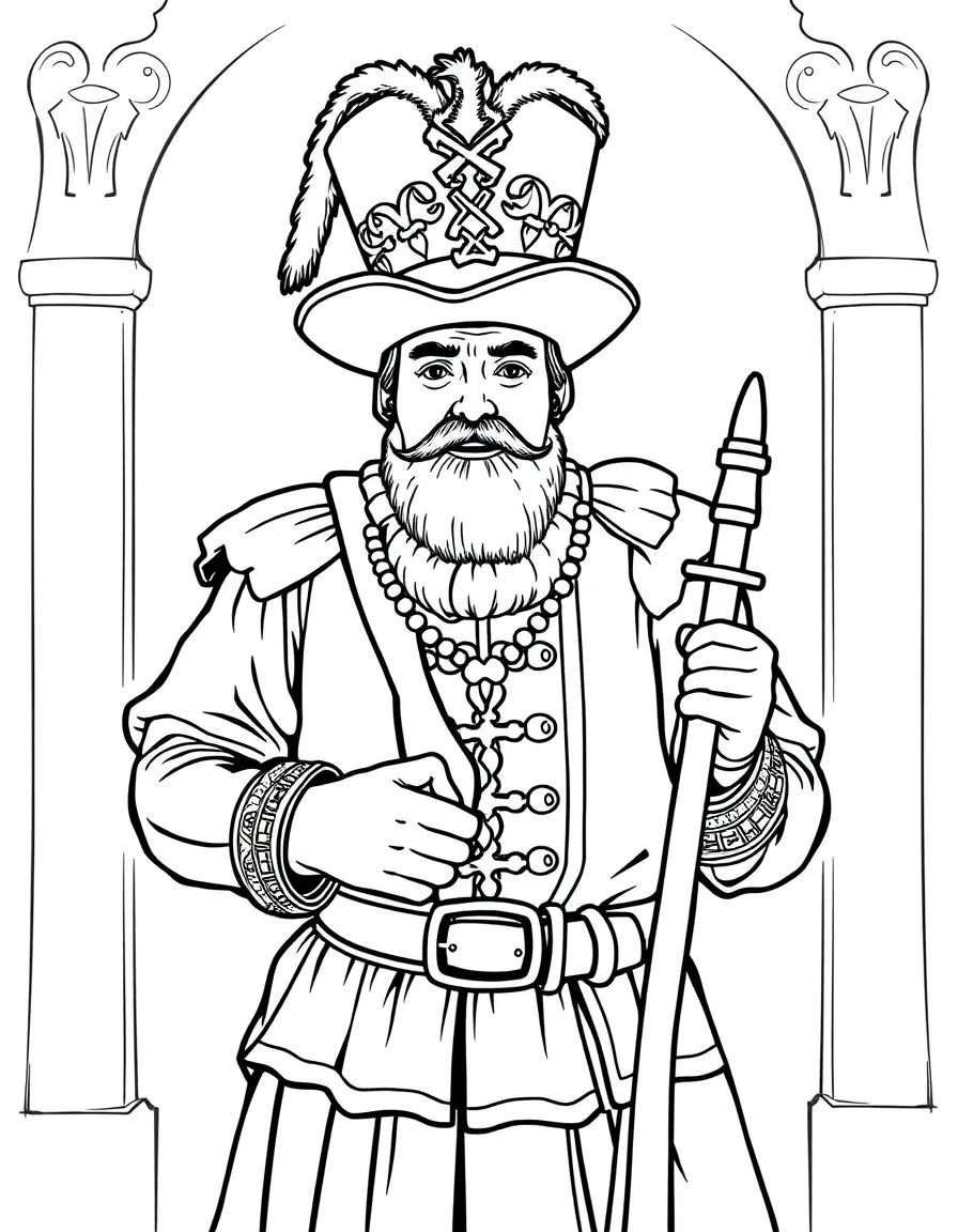 (UK, United Kingdom) Beefeater in Tudor costume
