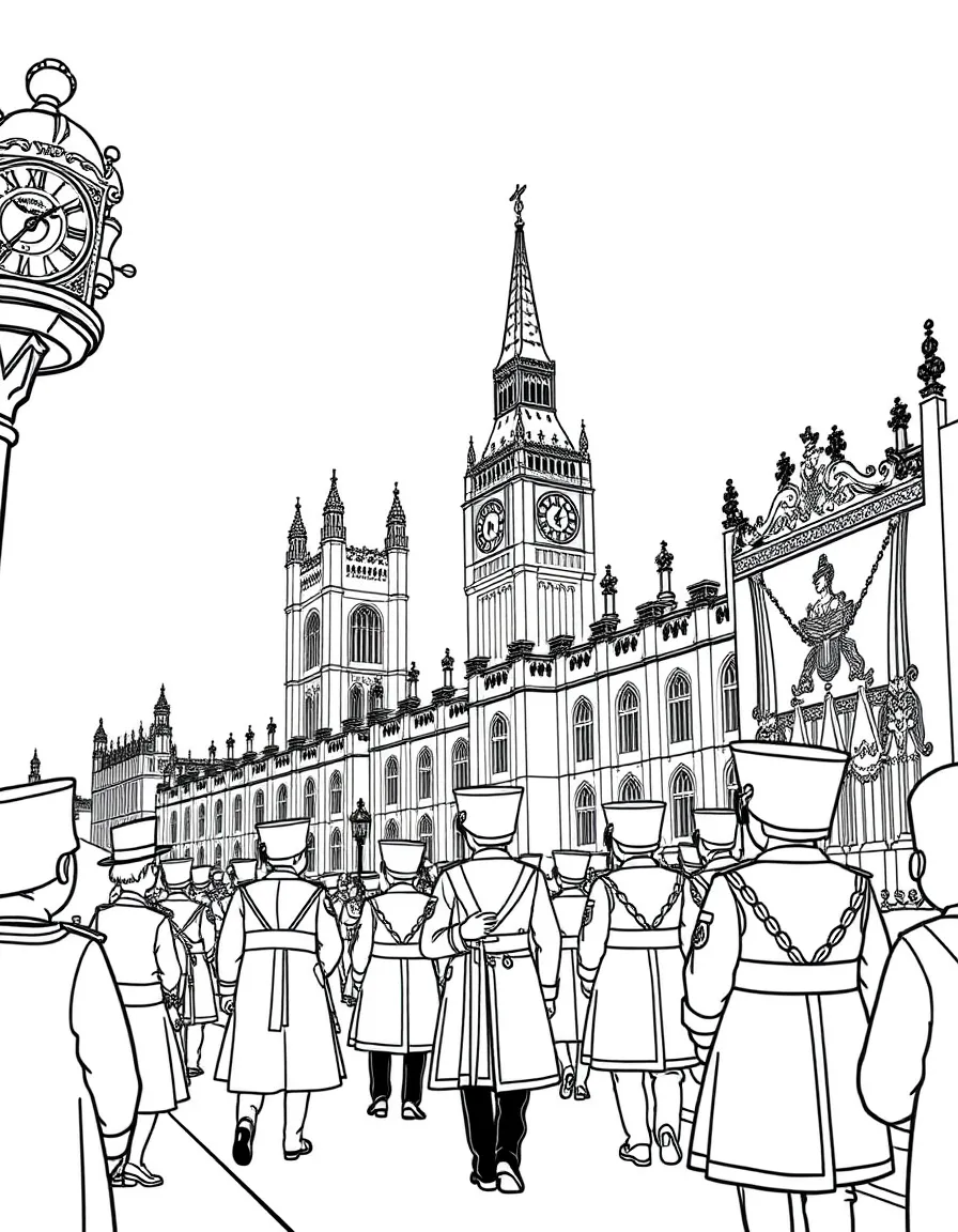 (UK, United Kingdom) State Opening of Parliament procession