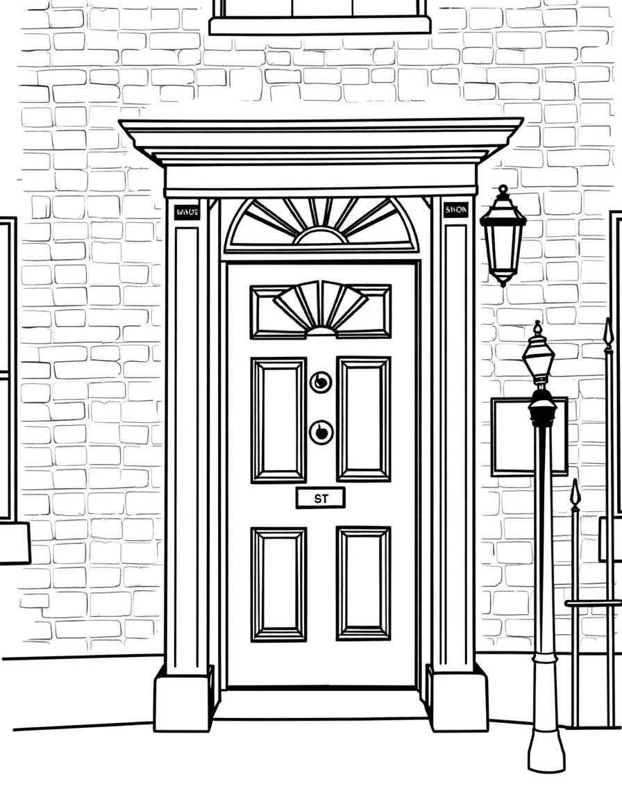 (UK, United Kingdom) Number 10 Downing Street famous black door