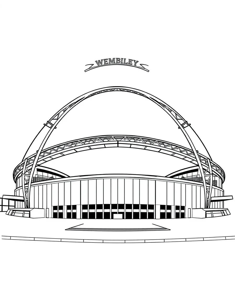 (UK, United Kingdom) Wembley Stadium with distinctive arch
