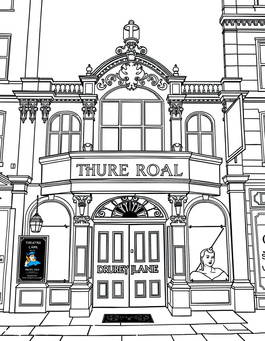 (UK, United Kingdom) Theatre Royal Drury Lane historic entrance