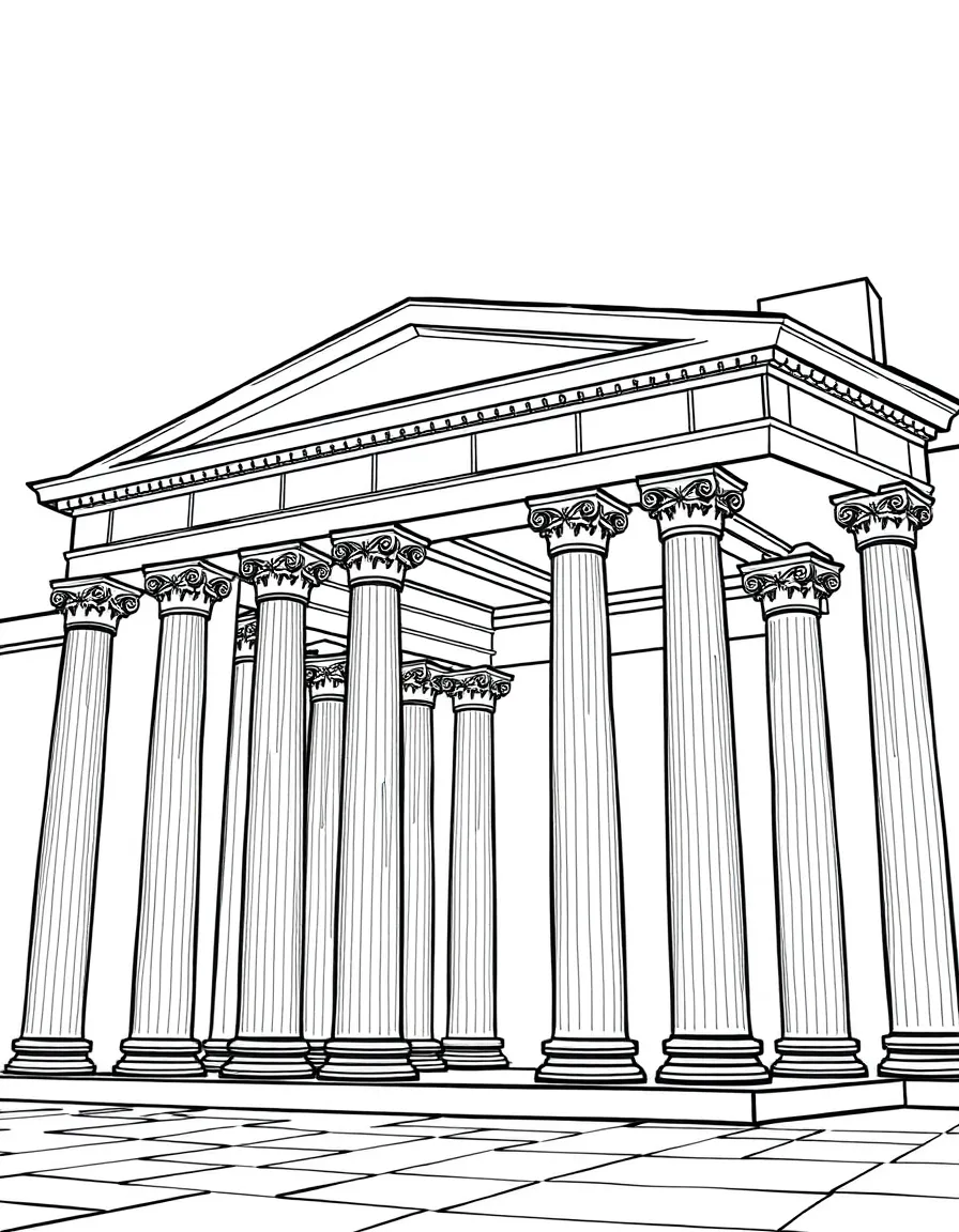 (UK, United Kingdom) British Museum with classical columns