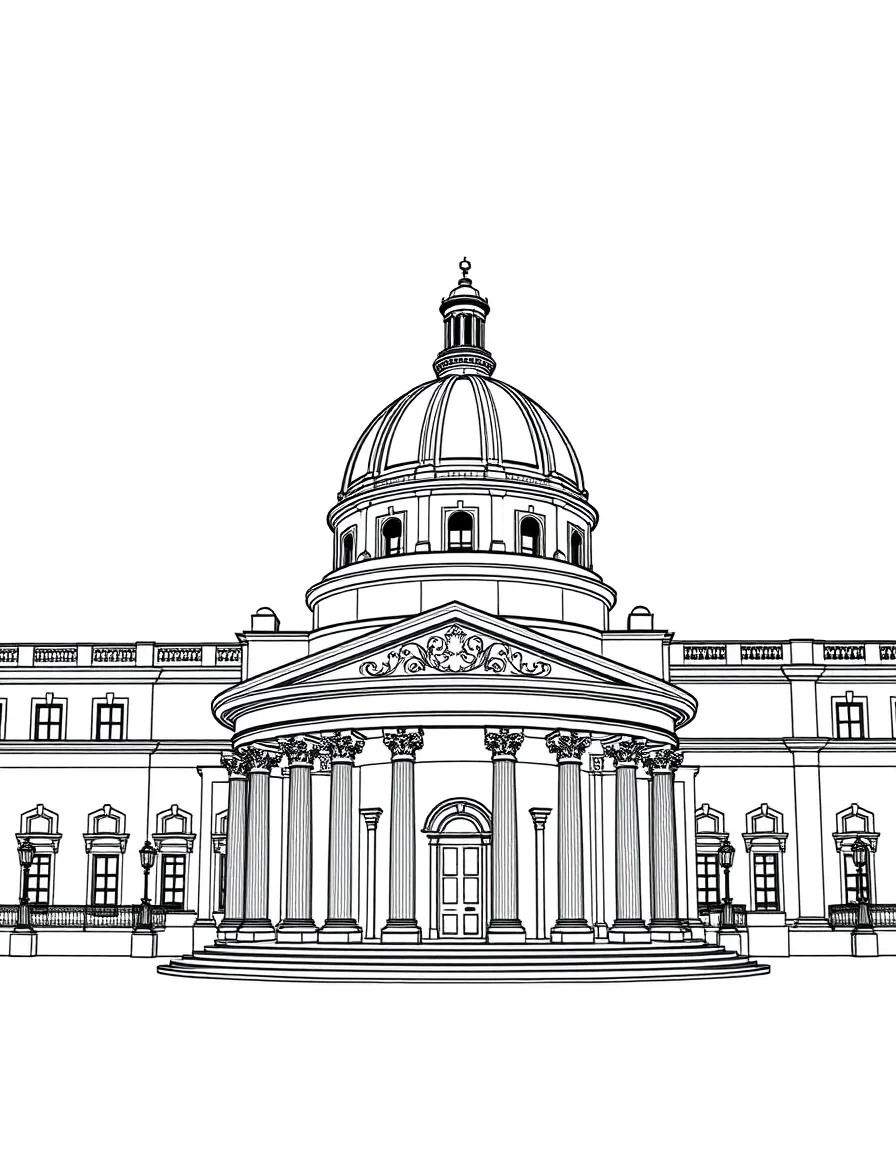 (UK, United Kingdom) National Gallery with dome and portico