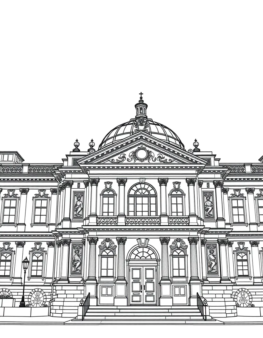 (UK, United Kingdom) Victoria and Albert Museum with ornate facade