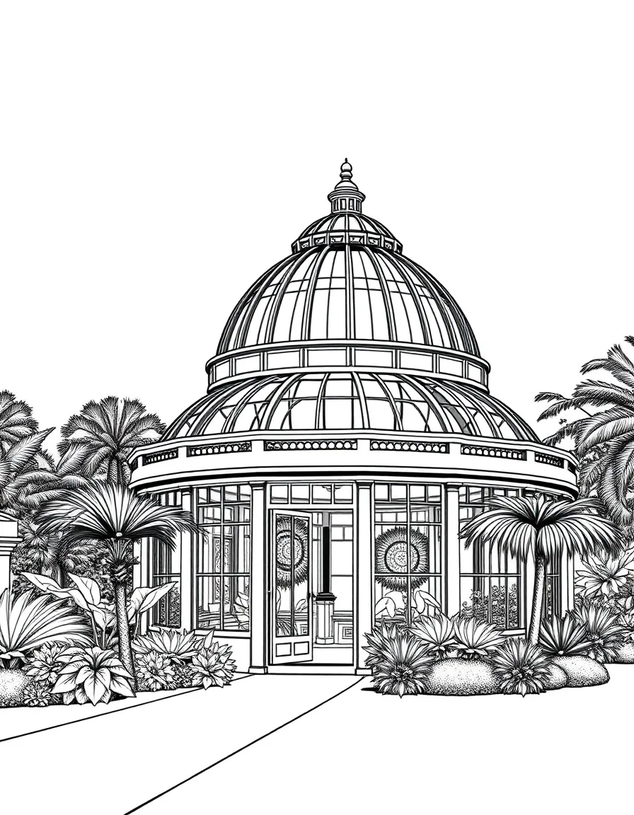 (UK, United Kingdom) Kew Gardens with Palm House dome