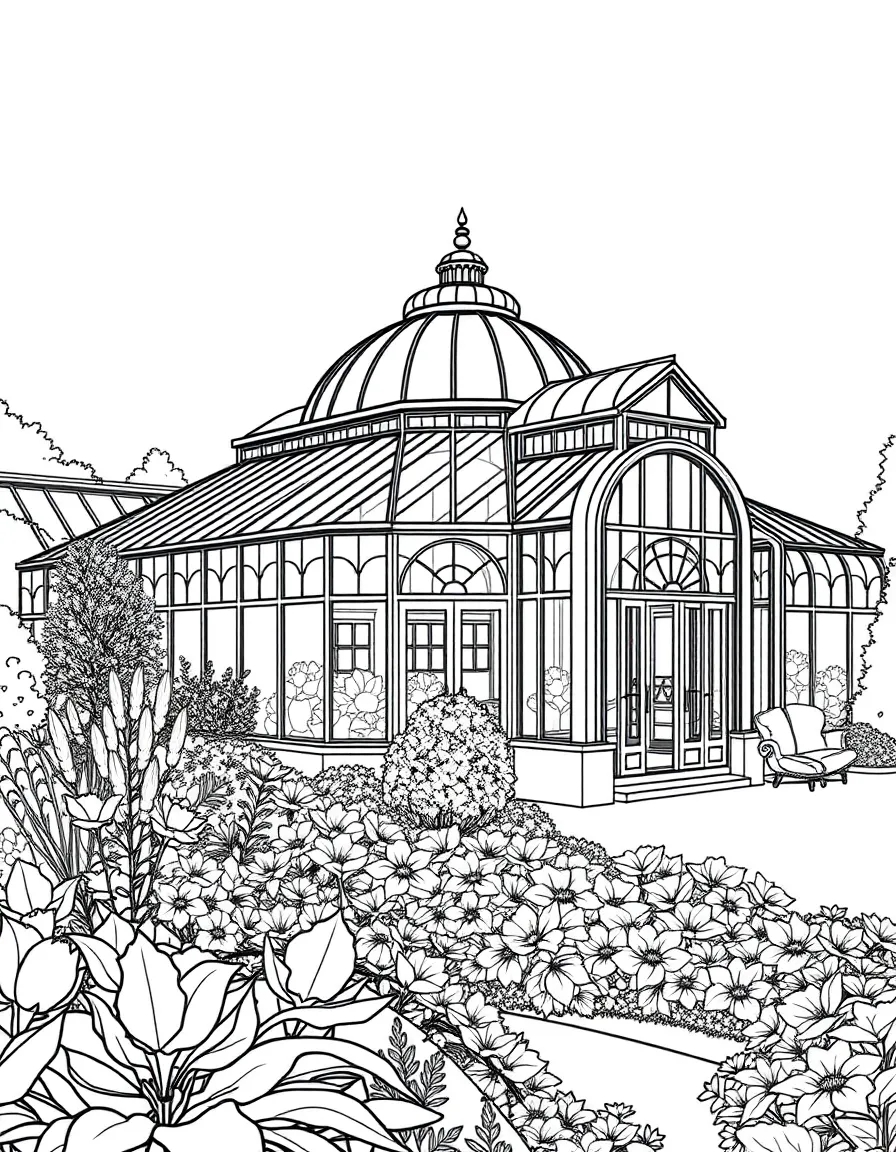 (UK, United Kingdom) Wisley Gardens with glasshouses