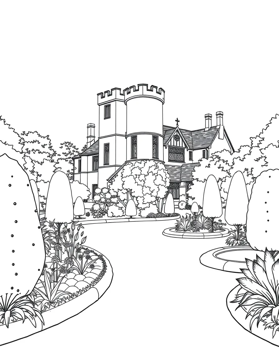 (UK, United Kingdom) Sissinghurst Castle Garden with tower